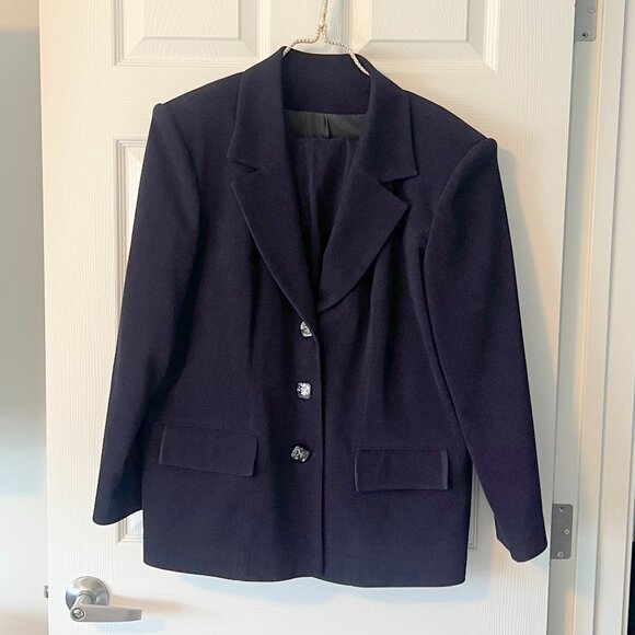 Navy Blue Designer Tailor-Made One-Of-A-Kind Women's Pant Suit! - Picture 1 of 14